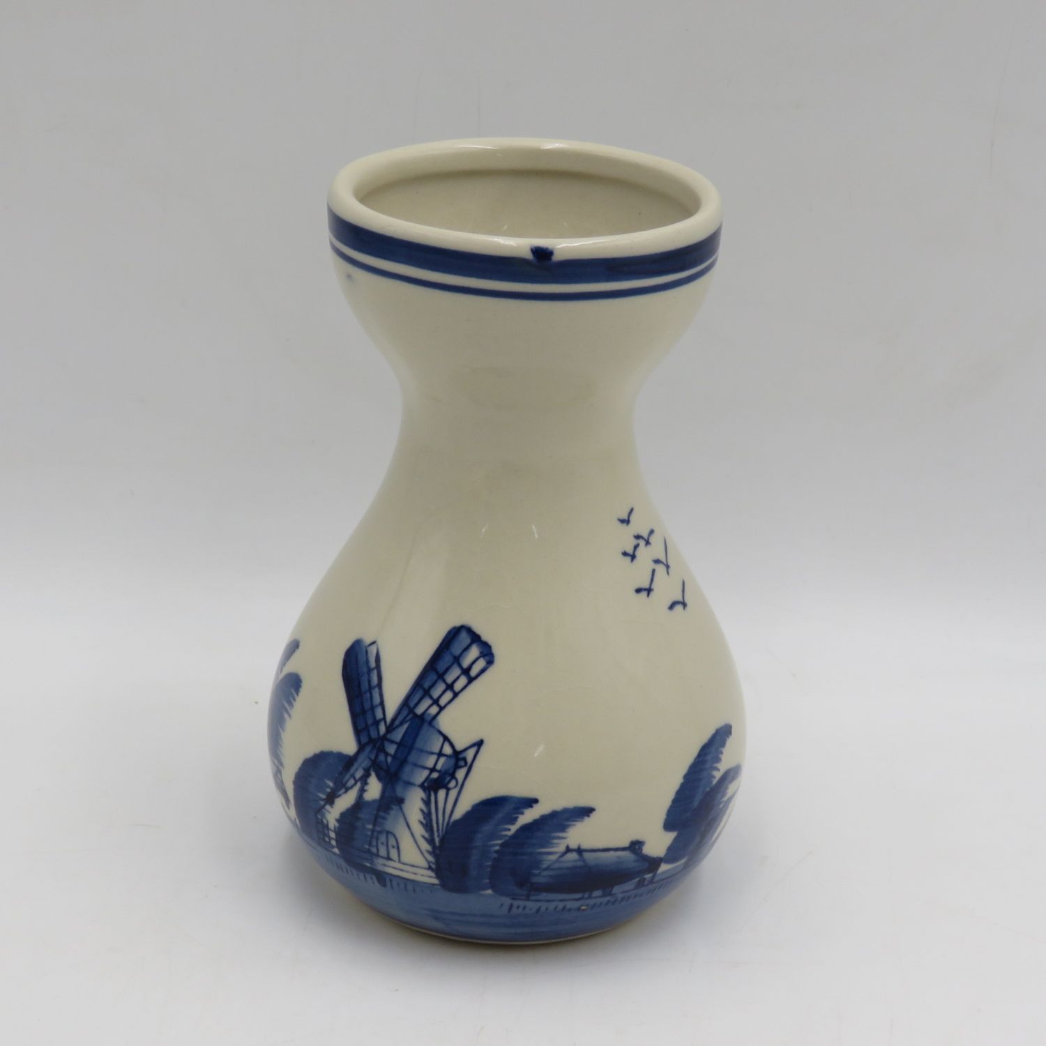Vintage hand painted Delft flower vase