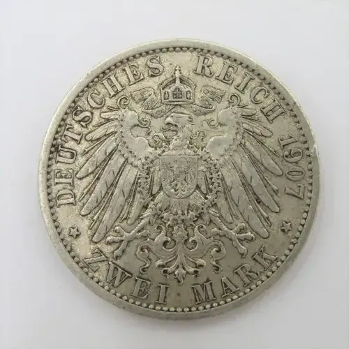 1907 A German State 2 Mark - XF