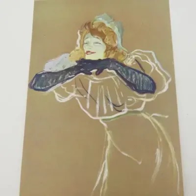 Vintage Henri de Toulouse-Lautrec 1864-1901 printing of Yvette Guilbert 34x27cm