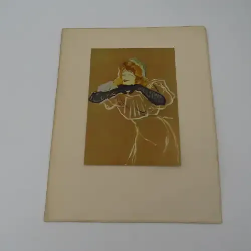 Vintage Henri de Toulouse-Lautrec 1864-1901 printing of Yvette Guilbert 34x27cm