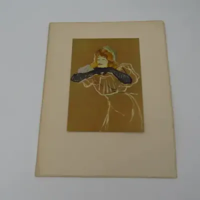 Vintage Henri de Toulouse-Lautrec 1864-1901 printing of Yvette Guilbert 34x27cm