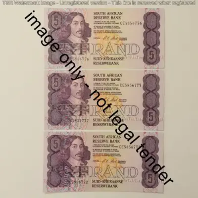 CL Stals lot of 6 R5 notes uncirculated with consecutive numbers