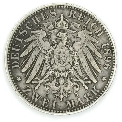 1896 German Prussia 2 Mark - VF+