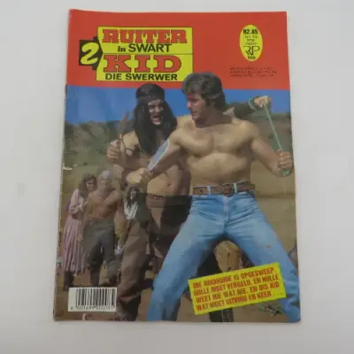 Vintage photo comic book - Ruiter in Swart + Kid die swerwer, double issue - no 100