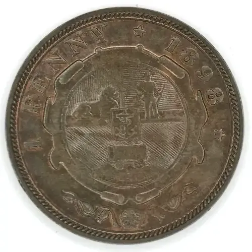 1898 ZAR Kruger Penny - AU+ with remaining Lustre