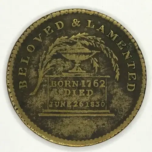 Death medallion - George 4 - Born 1762 - Died 1830