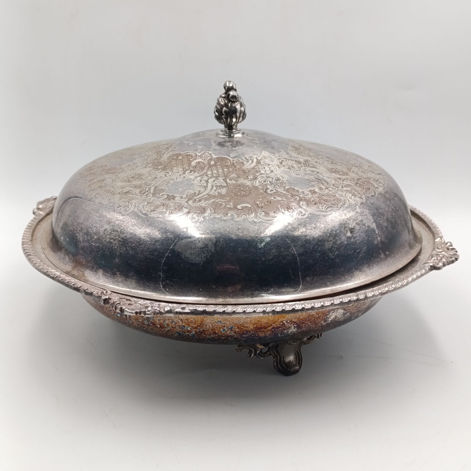 Vintage silverplated serving dish with lid