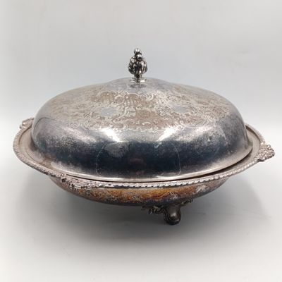 Vintage silverplated serving dish with lid