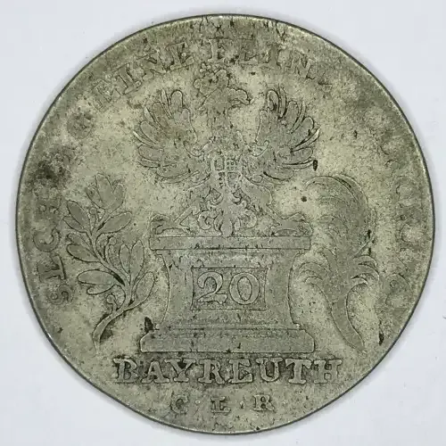 1761 German Brandenburg Bayreuth 20 Kreuzer
