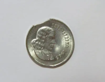 1965 Five cent with clipped planchet - Error coin