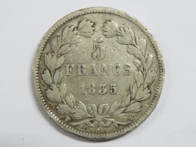 1835 France `W` 5 francs