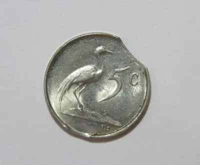 1965 Five cent with clipped planchet - Error coin
