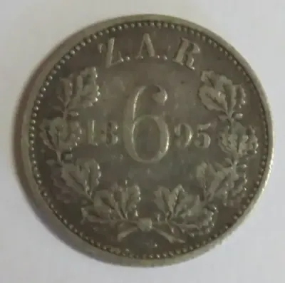 ZAR Kruger 1895 Sixpence - VF