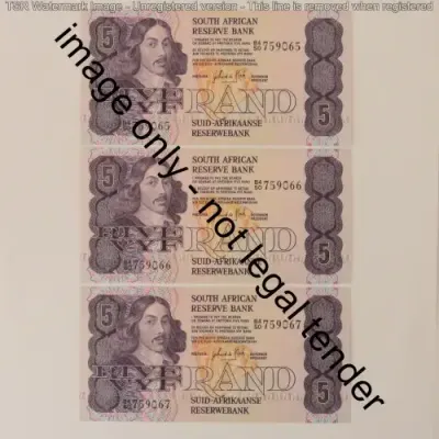 GPC de Kock 3rd issue R5 notes - 3 consecutive numbers - Uncirculated
