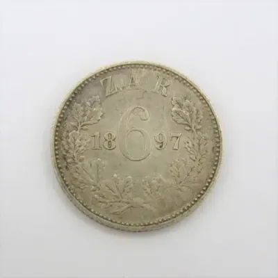 1897 ZAR Paul Kruger 6d sixpence XF