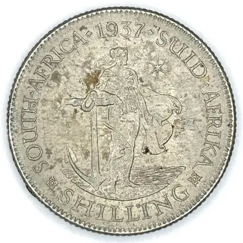 1937 SA Union Shilling - XF with mint LUSTRE