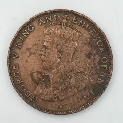 Hong Kong one cent 1925 aVF