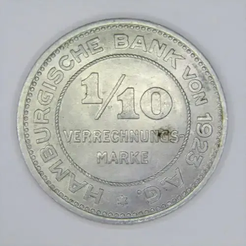 1923 German States Hamburg Reckoning token 1/10th Mark