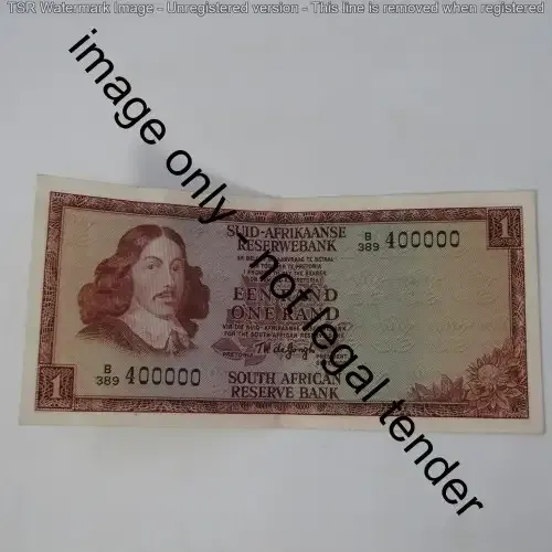 South Africa TW de Jongh 1975 issue One Rand AU - special number 400000