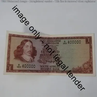 South Africa TW de Jongh 1975 issue One Rand AU - special number 400000