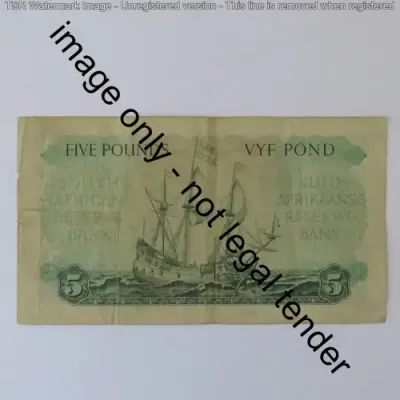 MH de Kock 3rd issue 7-3-57 5 pound Afr over Eng