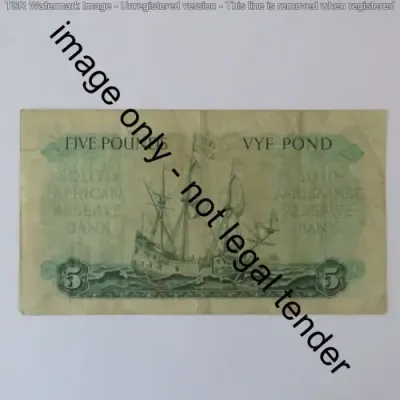 MH de Kock 3rd issue 22-5-58 Afr over Eng 5 pound