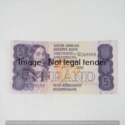 GPC de Kock 2nd Issue R5 bank note - uncirculated with nice number 068888