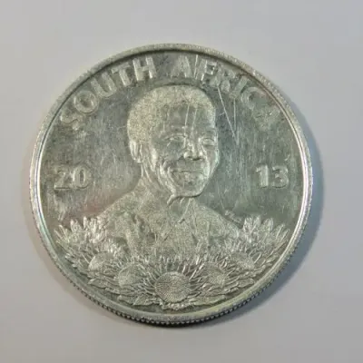 2013 Mandela silver protea R1 - Life of a legend