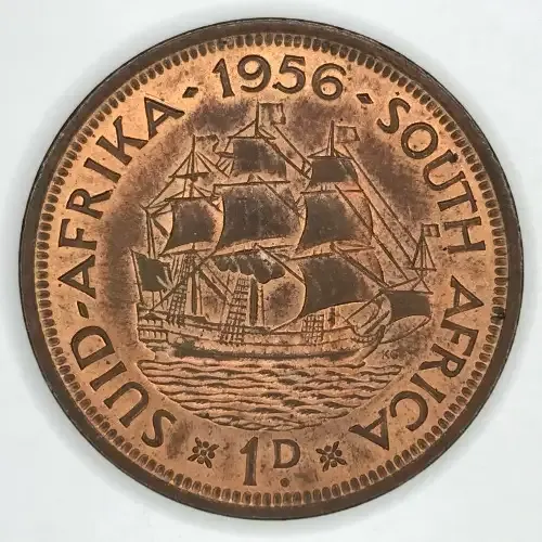 1956 SA Union Penny - UNC - cracked die