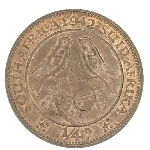 1942 SA Union Farthing - UNC - yellow variety