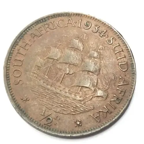 1934 SA Union Half Penny - EF