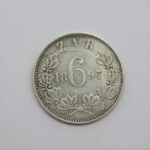 1897 ZAR Kruger sixpence - VF+/XF