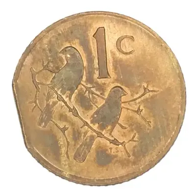 1977 RSA one cent error coin with clipped planchet - UNC