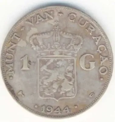 1944 Curacao 1 Gulden - Wilhelmina