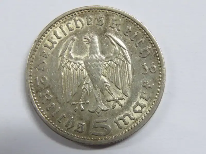 1936 Germany A Hindenburg 5 reichsmark - AU