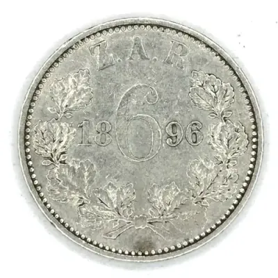 1896 ZAR Kruger sixpence - aXF
