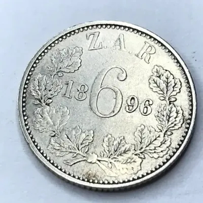 1896 ZAR Kruger sixpence - aXF
