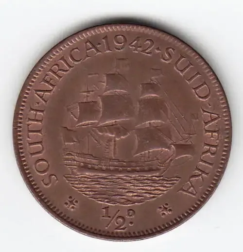 SAU UNC 1942 half penny UNC - Book value R650