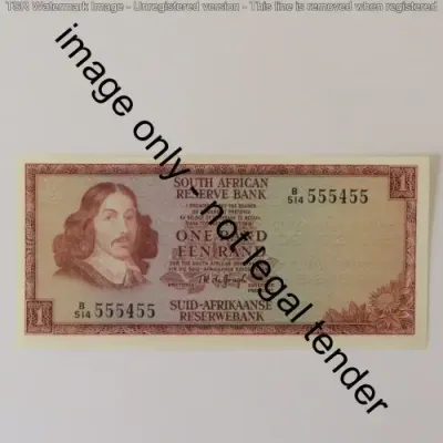TW de Jongh 3rd Issue 1975 R1 note with nice number 555455