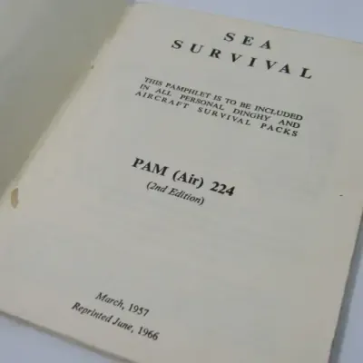 PAM (air) 224 aviation Sea Survival guide - 1966 Interim reprinted edition