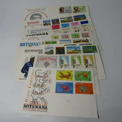 Lot of 10 Botswana First Day Covers dated 1969 to 1973