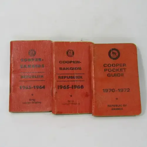 Lot of 3 Cooper pocket guides - one for Republic of Zambia - used