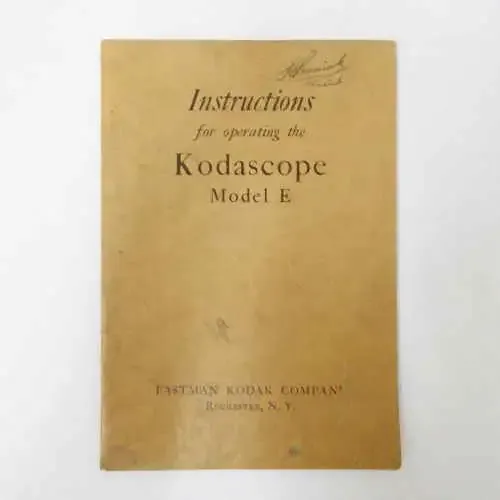 Instructions for operating the Kodascope Model E
