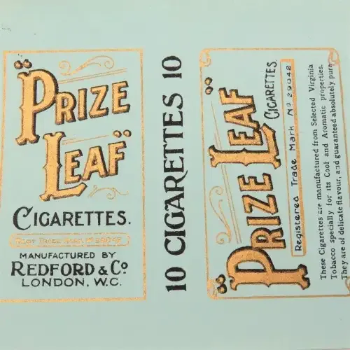 Vintage Price Leaf cigarettes label - Excellent condition