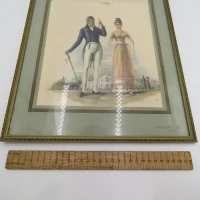 Vintage Victorian print in frame by L.R.