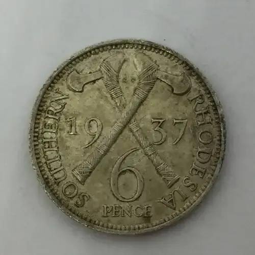 Southern Rhodesia 1937 six pence AU