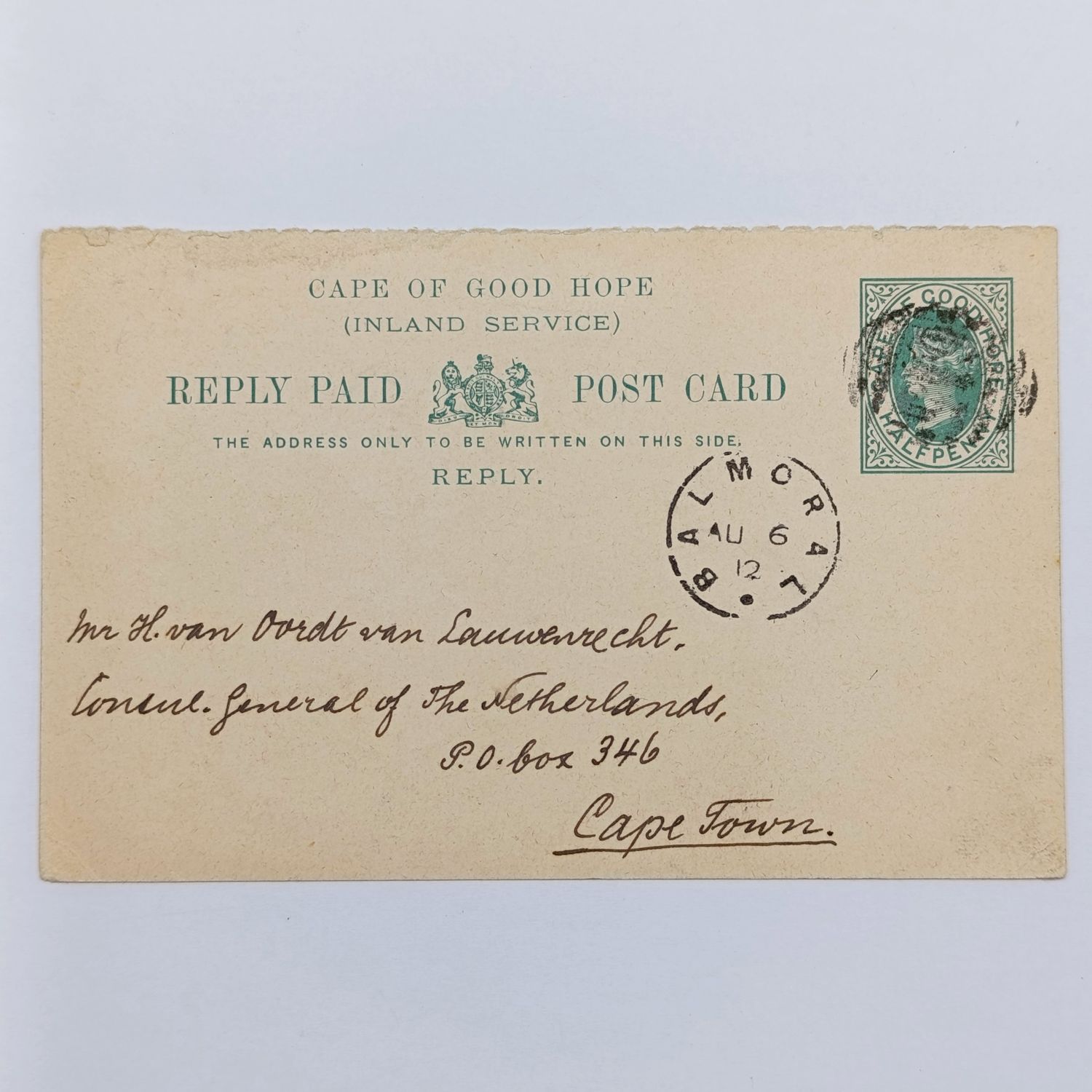1912 Cape of Good Hope &quot;615&quot; BALMORAL proving card - highly rated - extremely rare