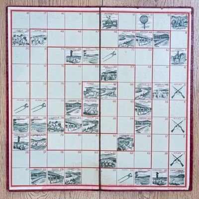 Boer War board game - With the flag to Pretoria - published by Woolley and Co. - some water damage