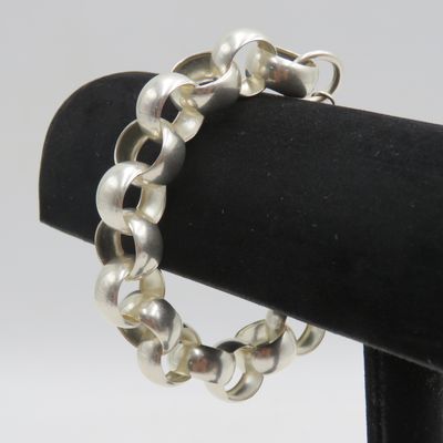 Chunky Belcher chain sterling silver bracelet - weighs 42,6 grams