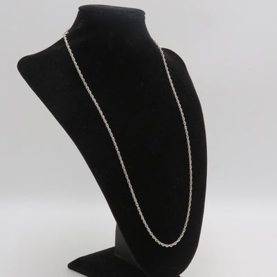 Vintage sterling silver rope chain necklace - weighs 9,2g